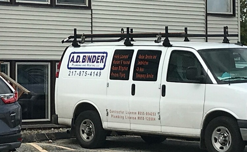 AD Binder Van at U of I Apartment Building AD Binder Van at U of I Apartment Building
